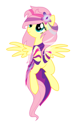 Size: 2000x3000 | Tagged: safe, artist:awengrocks, fluttershy, pegasus, pony, g4, alternate hairstyle, cape, clothes, female, flying, high res, mare, solo