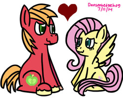 Size: 720x576 | Tagged: safe, artist:dansenhedgehog, big macintosh, fluttershy, earth pony, pony, g4, male, ship:fluttermac, shipping, stallion, straight