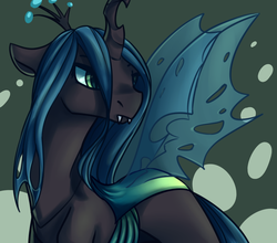 Size: 1473x1295 | Tagged: dead source, safe, artist:marshmellowcannibal, queen chrysalis, changeling, changeling queen, g4, female, simple background, solo