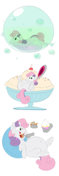 Size: 2800x8313 | Tagged: safe, artist:anonopony, sweetie belle, pony, unicorn, g4, belly, belly button, big belly, bubble, cake, cupcake, disembodied hand, fat, feedee belle, feeding, food, hand, ice cream, pie, pillow, ponies in food, stuffing, sweetie belly, underhoof