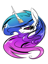 Size: 600x800 | Tagged: safe, artist:underpable, princess celestia, g4, earring, female, goth, horn, horn ring, piercing, solo