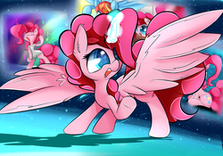 Size: 1280x896 | Tagged: safe, artist:madacon, pinkie pie, rainbow dash, alicorn, pony, g4, alicornified, magic, pinkiecorn, race swap, xk-class end-of-the-world scenario