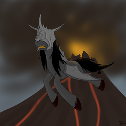 Size: 1024x1024 | Tagged: safe, artist:djose-ohara, pegasus, pony, lord of the rings, mount doom, mouth of sauron, ponified