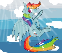 Size: 700x600 | Tagged: safe, artist:emilychus, rainbow dash, g4, female, smiling, solo