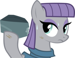 Size: 1726x1348 | Tagged: safe, artist:zacatron94, maud pie, g4, simple ways, bite mark, rock, simple background, sweat, transparent background, unamused, vector