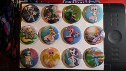 Size: 4128x2322 | Tagged: safe, artist:lightningnickel, applejack, derpy hooves, dj pon-3, fluttershy, lyra heartstrings, minuette, pinkie pie, rainbow dash, rarity, twilight sparkle, vinyl scratch, oc, oc:cotton candy, alicorn, pony, g4, /mlp/, 4chan cup, buttons, captain america, crossover, female, lego, mare, sandy spongebob and the worm, spongebob squarepants, the fairly oddparents, the lego movie, twilight sparkle (alicorn), unikitty, world cup