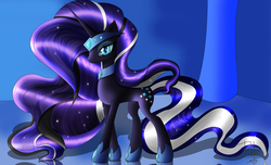 Size: 3300x2000 | Tagged: safe, artist:mrbrunoh1, nightmare rarity, pony, unicorn, g4, female, high res, mare, smiling, solo