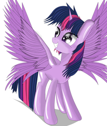 Size: 1200x1400 | Tagged: safe, artist:mrbrunoh1, twilight sparkle, alicorn, pony, g4, female, mare, simple background, solo, spread wings, twilight sparkle (alicorn), white background, wings