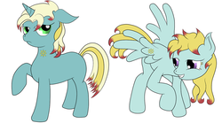 Size: 1280x711 | Tagged: safe, artist:amora-silverspark, oc, oc only, oc:bound, oc:charge, blank flank, foal