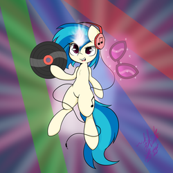 Size: 3400x3400 | Tagged: safe, artist:lightningnickel, dj pon-3, vinyl scratch, g4, cute, female, high res, solo