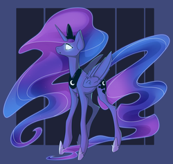 Size: 4900x4645 | Tagged: safe, artist:pon-ee, princess luna, g4, absurd resolution, female, glowing eyes, solo