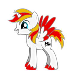 Size: 1538x1666 | Tagged: artist needed, source needed, safe, oc, oc only, alicorn, pony, alicorn oc, colored hooves, colored wings, colored wingtips, grin, simple background, smiling, solo, spread wings, transparent background, wings
