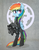 Size: 1016x1318 | Tagged: safe, artist:xieril, rainbow dash, pegasus, pony, g4, beanbrows, bipedal, boots, clothes, crossover, female, flight helmet, flight suit, galactic empire, galactic roundel, gray background, helmet, implied tie fighter, looking at you, mare, pilot, shoes, simple background, solo, star wars, tie pilot, unamused