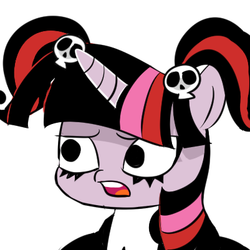 Size: 401x401 | Tagged: safe, twilight sparkle, ask-gothtwi, g4, female, goth, reaction image, solo