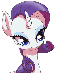 Size: 500x600 | Tagged: safe, artist:stoic5, rarity, pony, unicorn, g4, bedroom eyes, female, mare, portrait, simple background, smiling, solo, white background