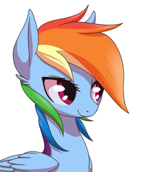 Size: 500x600 | Tagged: safe, artist:stoic5, rainbow dash, pegasus, pony, g4, cute, dashabetes, ear fluff, female, mare, portrait, simple background, smiling, solo, white background