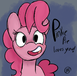 Size: 613x607 | Tagged: safe, artist:frisky, pinkie pie, g4, female, looking at you, solo