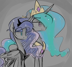 Size: 1280x1205 | Tagged: safe, artist:jankrys00, princess celestia, princess luna, alicorn, pony, lunadoodle, g4, duo