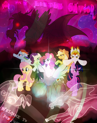 Size: 1000x1266 | Tagged: safe, artist:wolfavenge, applejack, fluttershy, pinkie pie, rainbow dash, rarity, twilight sparkle, oc, g4, mane six