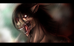 Size: 870x544 | Tagged: safe, artist:pocki07, pony, anime, attack on titan, attack titan, ponified, rogue titan, solo