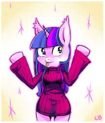 Size: 999x1162 | Tagged: safe, artist:coldbest, twilight sparkle, anthro, g4, clothes, female, solo, tongue out