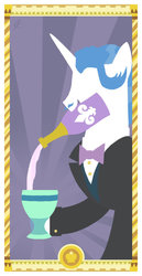 Size: 400x775 | Tagged: safe, artist:janeesper, fancypants, g4, drink, king of cups, king of hearts, tarot card