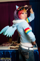 Size: 683x1024 | Tagged: safe, artist:jessica nigri, rainbow dash, human, g4, cosplay, irl, irl human, photo