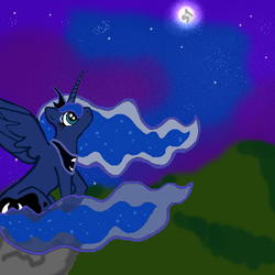 Size: 600x600 | Tagged: safe, artist:kittyfarilltz, princess luna, g4, female, solo