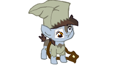 Size: 640x360 | Tagged: safe, artist:kittyfarilltz, pipsqueak, pony, g4, clothes, colt, costume, foal, male, sack, simple background, solo