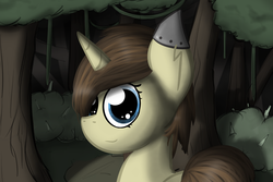 Size: 1280x853 | Tagged: safe, artist:marsminer, oc, earth pony, pony, everfree forest, female, looking at you, mare, mysterious dreaming, smiling