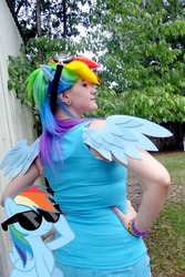 Size: 1867x2800 | Tagged: safe, artist:deziuntamed, rainbow dash, human, g4, cosplay, irl, irl human, photo