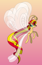 Size: 963x1500 | Tagged: safe, artist:faeizumine, sunset shimmer, breezie, pony, g4, breeziefied, female, solo