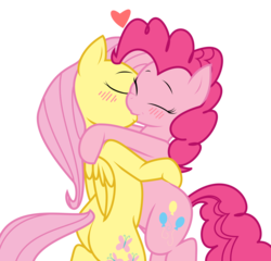 Size: 2386x2293 | Tagged: safe, artist:mickeymonster, artist:tyler611, fluttershy, pinkie pie, earth pony, pegasus, pony, g4, blushing, duo, female, high res, kiss on the lips, kissing, lesbian, mare, ship:flutterpie, shipping, simple background, transparent background, vector