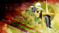 Size: 1024x576 | Tagged: safe, artist:babipenam, artist:gamemasterluna, artist:katiepox, daring do, g4, cutie mark, grunge, vector, wallpaper