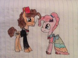 Size: 1024x771 | Tagged: safe, artist:pinkiecheeseart, cheese sandwich, pinkie pie, g4, female, lined paper, male, ship:cheesepie, shipping, straight, traditional art