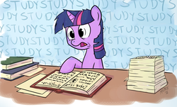 Size: 2000x1208 | Tagged: safe, artist:scritchy, twilight sparkle, g4, book, female, solo