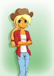Size: 550x770 | Tagged: safe, artist:lilnanny, applejack, human, g4, female, humanized, pony coloring, solo
