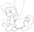 Size: 1485x1439 | Tagged: safe, artist:patch, applejack, g4, apple, belly, female, kicking, monochrome, preggo jack, pregnant, prone, sketch, solo