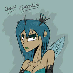 Size: 1000x1000 | Tagged: safe, artist:tigerdehavilland, queen chrysalis, human, g4, female, humanized, solo