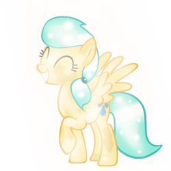 Size: 5000x5000 | Tagged: safe, artist:lunaisbestpony2, sunshower raindrops, crystal pony, pony, g4, ^^, absurd resolution, crystallized, eyes closed, female, mare, raised hoof, simple background, solo, transparent background, vector