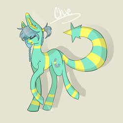 Size: 800x800 | Tagged: safe, artist:sheeppiss, oc, oc only, braid, ear fluff, female, full body, mare, polka dots, shadow, solo, stripes, two toned coat