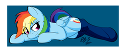 Size: 3600x1500 | Tagged: safe, artist:rb-d, rainbow dash, g4, clothes, female, socks, solo, thigh highs