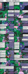 Size: 1282x3304 | Tagged: safe, mane-iac, pony, comic:celestia's servant interview, g4, antagonist, caption, comic, cs captions, female, insanity, interview, mane, mare, solo