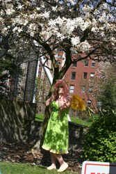 Size: 640x960 | Tagged: safe, artist:acidicsloan, fluttershy, human, g4, 2012, cosplay, irl, irl human, outdoors, photo, sakura con, solo, tree