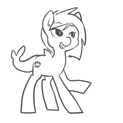 Size: 800x800 | Tagged: safe, artist:mt, oc, oc only, original species, shark pony, monochrome, solo