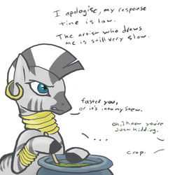 Size: 648x648 | Tagged: safe, artist:halley-valentine, zecora, zebra, ask zecora, g4, ask, female, solo, tumblr