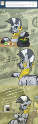 Size: 648x2088 | Tagged: safe, artist:halley-valentine, zecora, zebra, ask zecora, g4, ask, coffee, female, solo, tumblr