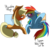 Size: 895x892 | Tagged: dead source, safe, artist:misspolycysticovary, applejack, rainbow dash, earth pony, pegasus, pony, g4, bedroom eyes, blushing, boop, duo, female, lesbian, noseboop, ship:appledash, shipping, shirt design