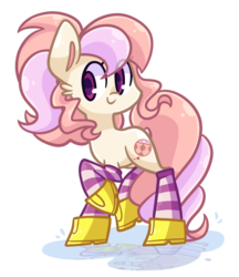 Size: 752x872 | Tagged: safe, artist:looji, oc, oc only, oc:cuddle bug, clothes, socks, solo, striped socks