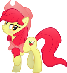 Size: 8692x9438 | Tagged: safe, artist:rainbownspeedash, apple bloom, earth pony, pony, g4, absurd resolution, adorabloom, blushing, cute, cutie mark, female, hat, looking at you, mare, older, simple background, smiling, solo, transparent background, vector